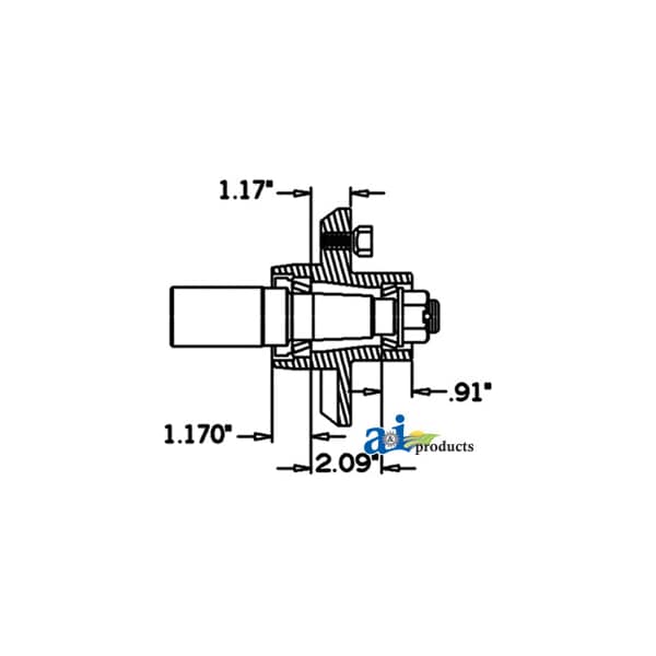 Hub & Spindle Assy. (5 Bolt) 6" x8" x8"